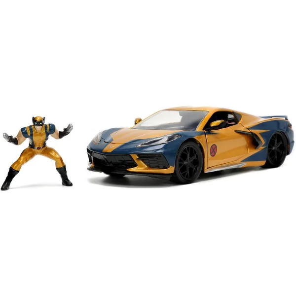 1/24 MARVEL VOITURE CHEVROLET CORVETTE W - WOLVERINE FIGURE BI-COLOR 2020