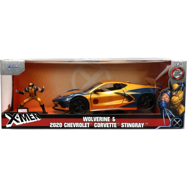 1/24 MARVEL VOITURE CHEVROLET CORVETTE W - WOLVERINE FIGURE BI-COLOR 2020