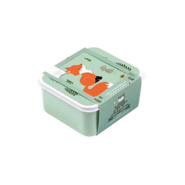 4 boites à goûter amis de la forêt sauge - A Little Lovely Company