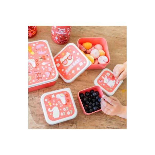 4 boites à goûter Fun - A Little Lovely Company - Accessoire enfant