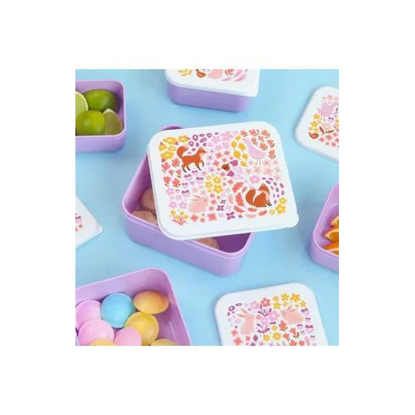 4 boites à goûter Jardin fleuri - A Little Lovely Company - Accessoire enfant