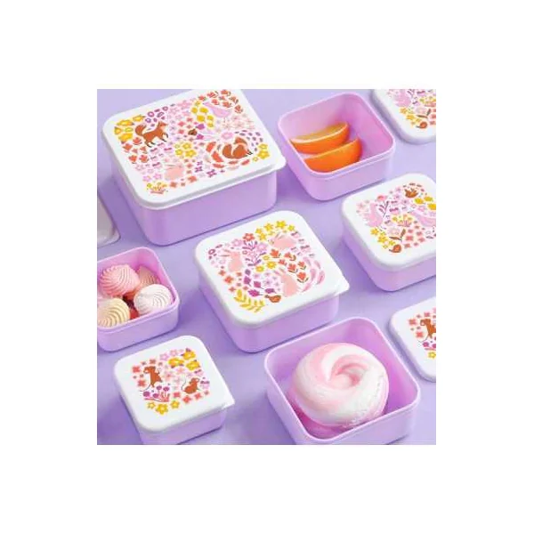4 boites à goûter Jardin fleuri - A Little Lovely Company - Accessoire enfant