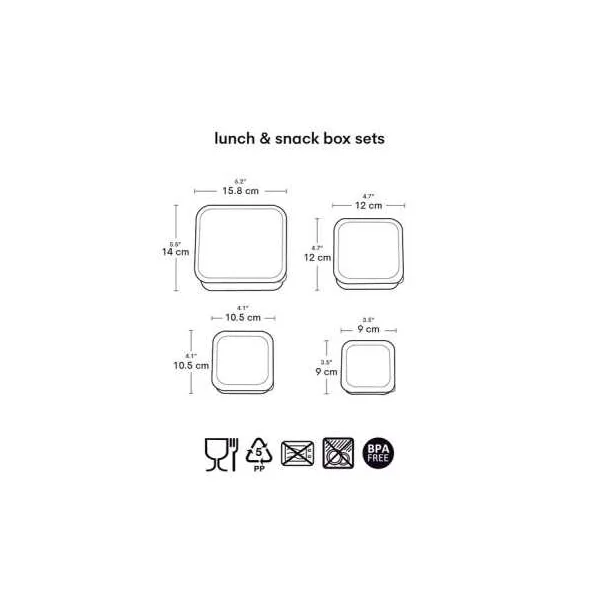 4 boites à goûter Jardin fleuri - A Little Lovely Company - Accessoire enfant