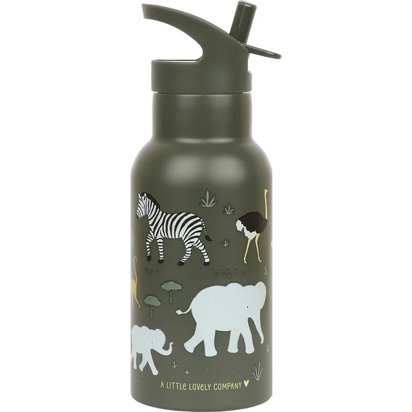 A Little Lovely Company - bouteille en acier inoxydable, 350 ml - animaux de la savane