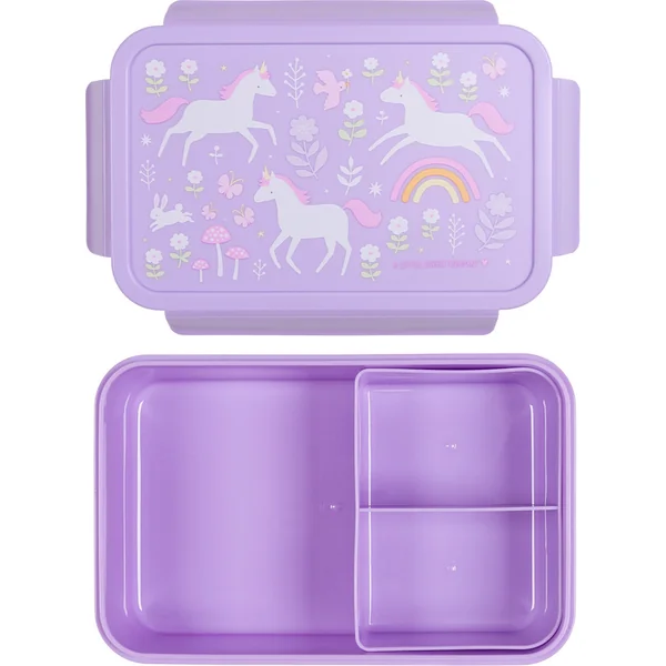 A Little Lovely Company - boîte à déjeuner - licornes et arc-en-ciel