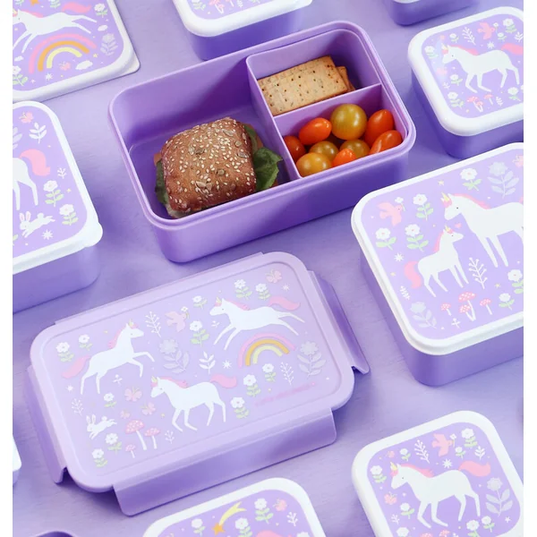 A Little Lovely Company - boîte à déjeuner - licornes et arc-en-ciel