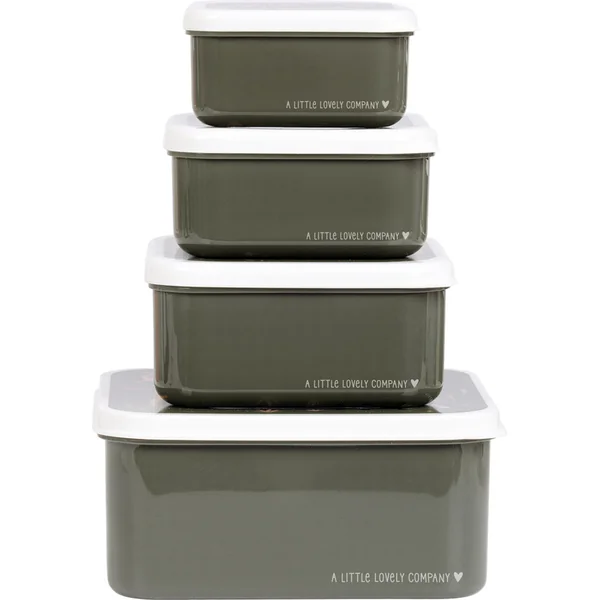 A Little Lovely Company - ensemble de quatre boîtes à lunch - animaux de la savane