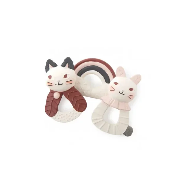 Anneau caoutchouc naturel arc en ciel Après la pluie - Moulin Roty