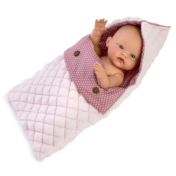 Asi Dolls - Medium Pink Sleeping Bag With White Stars For 36 Cm Doll