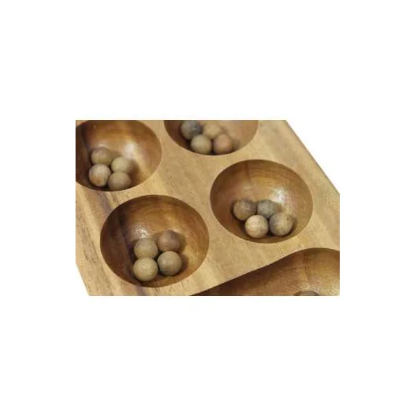 Awalé en bois - Atelier Mikado - Jeu de stratégie africain 2 joueurs