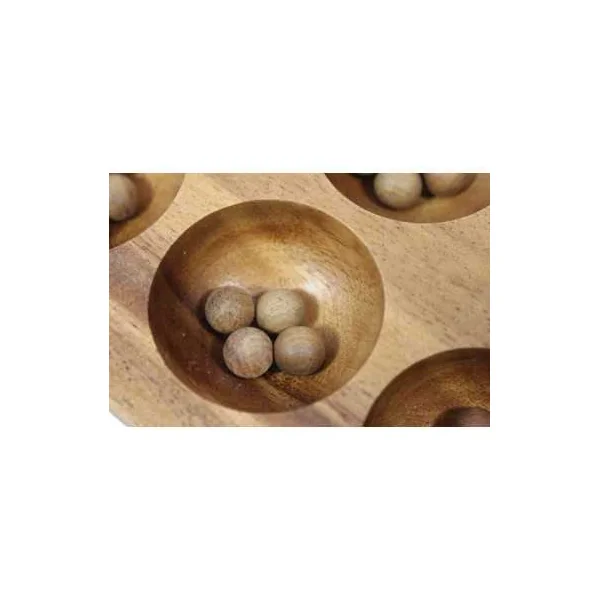 Awalé en bois - Atelier Mikado - Jeu de stratégie africain 2 joueurs