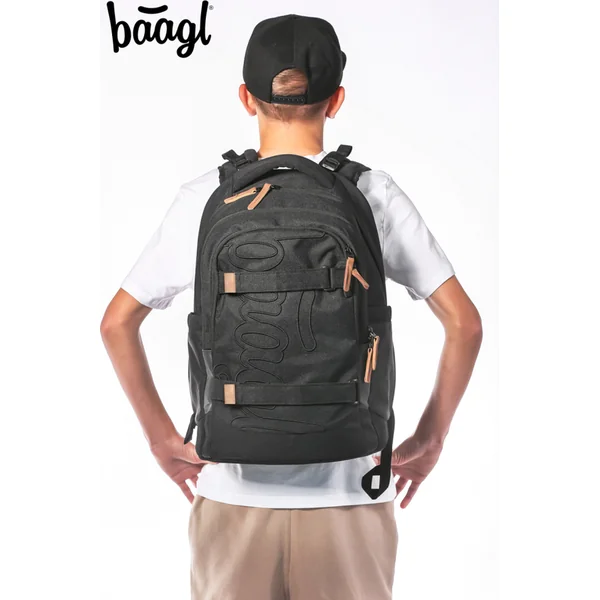 BAAGL ENSEMBLE 3 Skate Max Darkness: sac à dos, trousse, pochette