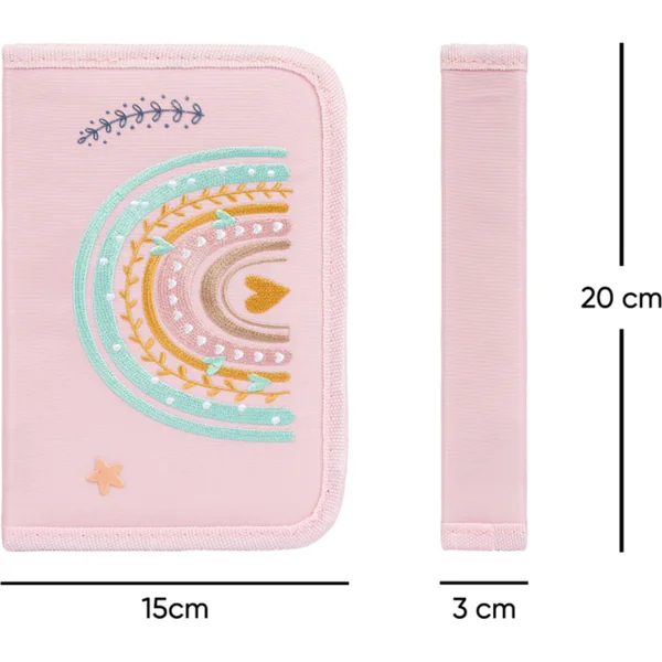BAAGL Trousse scolaire à un étage Arc-en-ciel rose