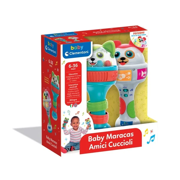Baby Clementoni - Baby Maracas Amici Cuccioli Baby Activity Toys - Italian Edition
