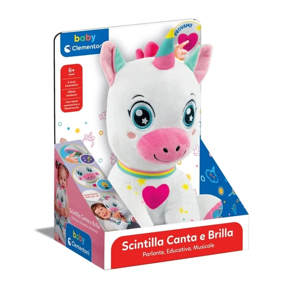Baby Clementoni - Scintilla Unicorno Canta E Brilla Baby Activity Toys - Italian Edition