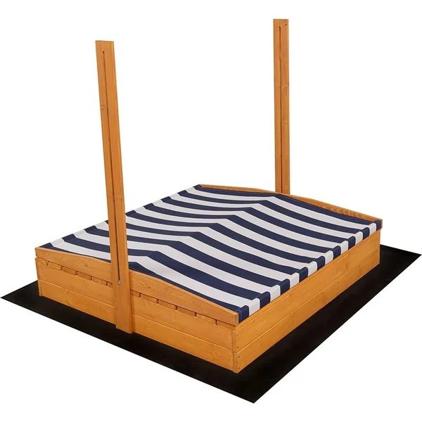 Bac à sable en bois pour enfants avec bancs et toit Baby Mix 120x120 cm