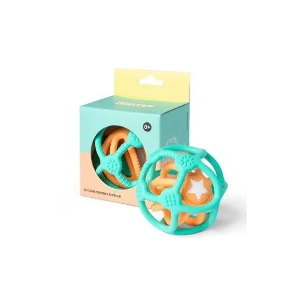 Balles d'Éveil Vert et Orange Little L | Jouet Bébé en Silicone