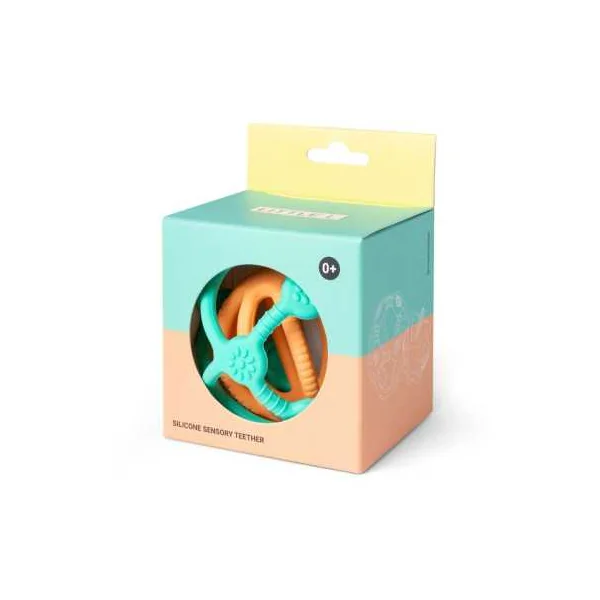 Balles d'Éveil Vert et Orange Little L | Jouet Bébé en Silicone
