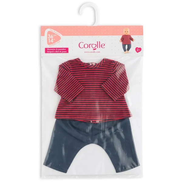 BB36 - MARINIERE ET PANTALON POUR POUPON 36 CM - COROLLE VETEMENTS