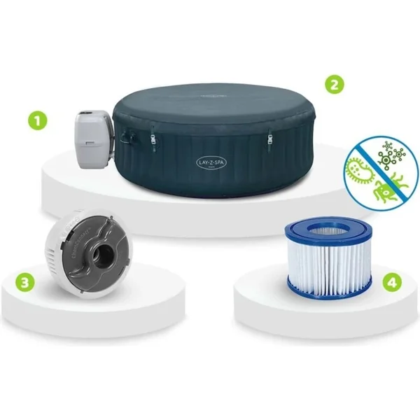 Bestway 6001D Spa Lay-Z-Spa® Miami AirJet™ pour 6 personnes (Économie d'énergie) 196 x 66 cm