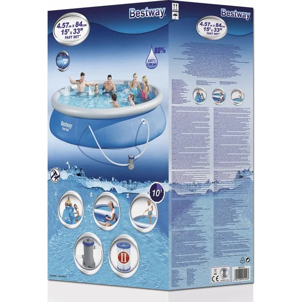 Bestway Piscine Fast Set 457 x 84 cm avec filtration