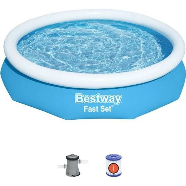 Bestway Piscine gonflable Fast Set, filtration à cartouche, 3,05m x 66cm