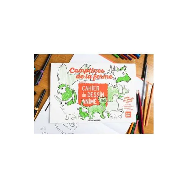 BlinkBook Comptines de la Ferme - Cahier de Dessin Animé 3 ans