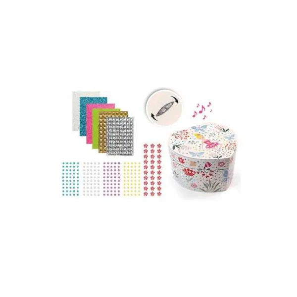 Boîte à Musique Cœur 3D à Décorer Sycomore | Mosaïques et Strass