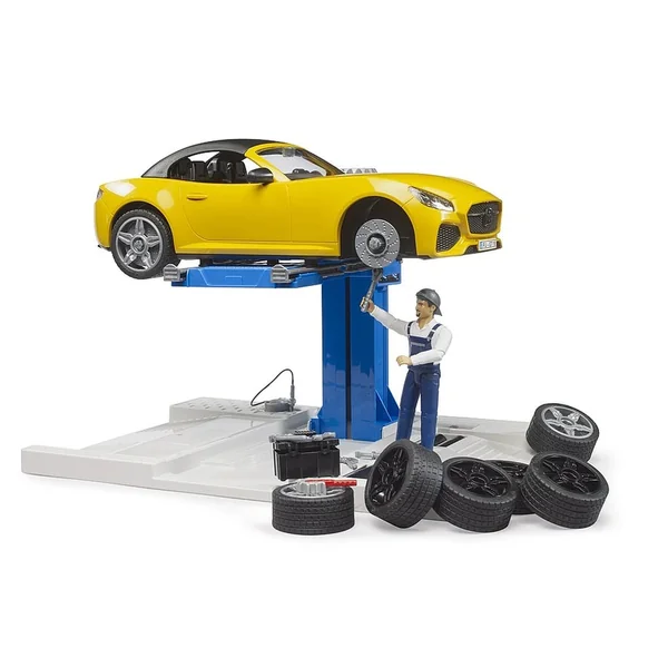 Bruder - Bworld Car Service Center with Bruder Roadster - Play Vehicles