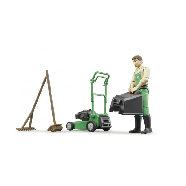 Bruder - Bworld Gardener With Lawnmower And Equipment - Action & Toy Figures