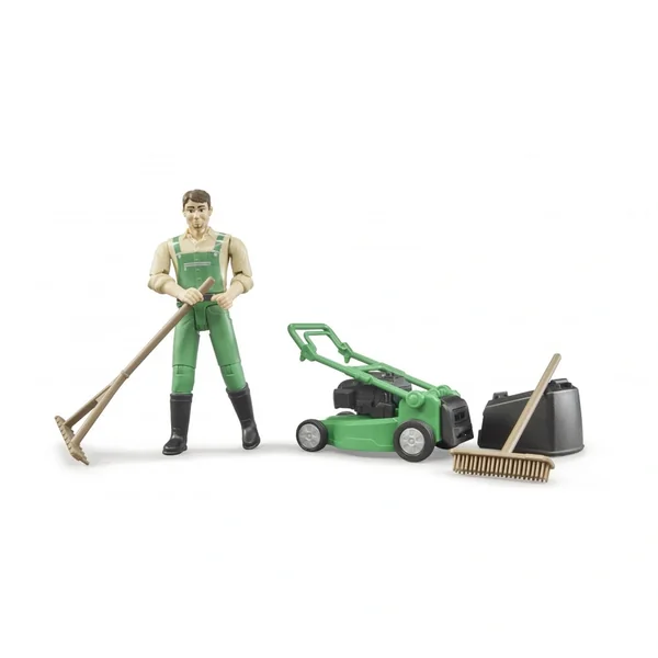 Bruder - Bworld Gardener With Lawnmower And Equipment - Action & Toy Figures