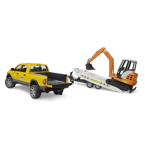Bruder - Construction RAM Rental Service with Mini Excavator Play Vehicles