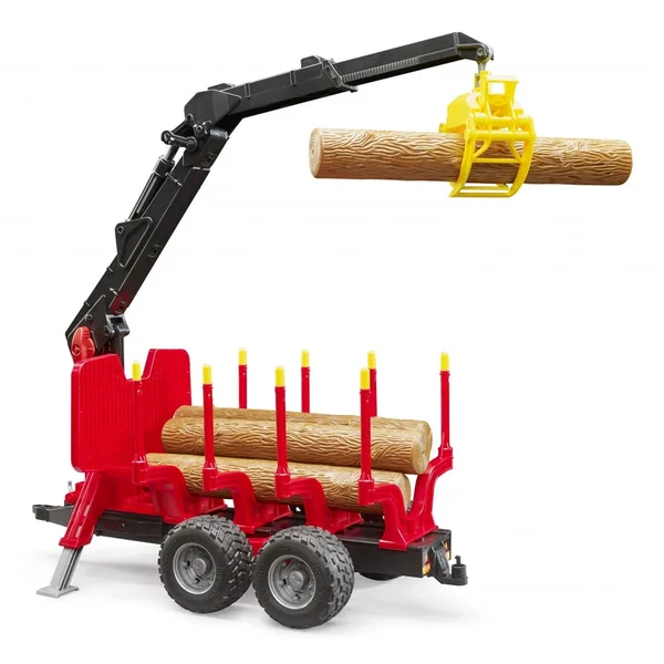 Bruder - Forestry Trailer With Loading Crane And Grab - Play Vehicle