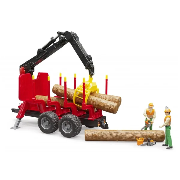 Bruder - Forestry Trailer With Loading Crane And Grab - Play Vehicle
