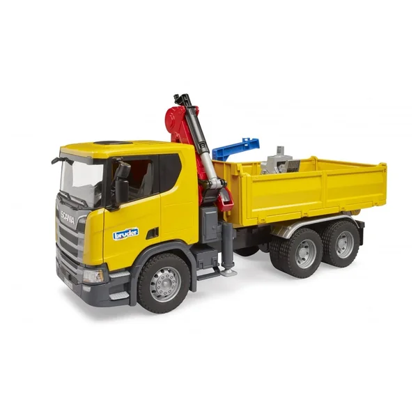 Bruder - Scania Super 560R Construction Site Truck With Crane And Two Pallets - Play Vehicle