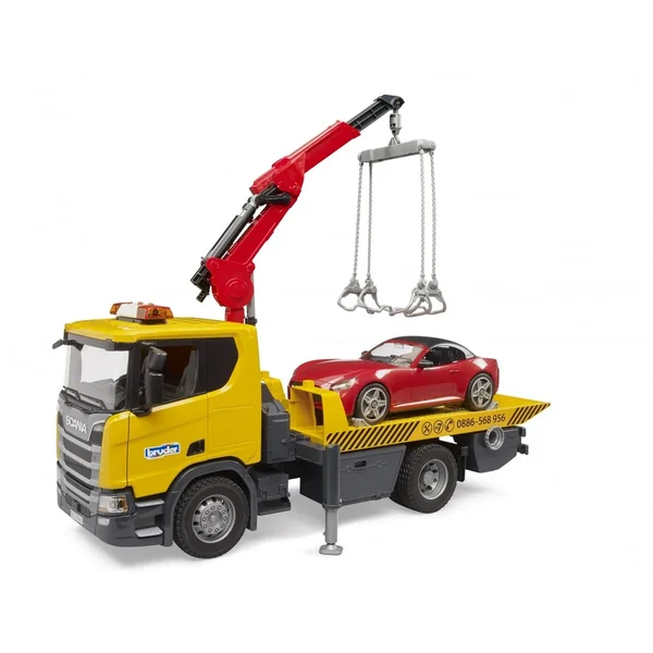 Bruder - Scania Super 560R Tow Truck With Light And Sound Module And Bruder Roadster - Play Vehicle