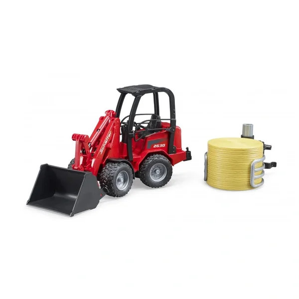 Bruder - Schäffer Compact Loader 2630 With Bale Gripper And Bale - Play Vehicle