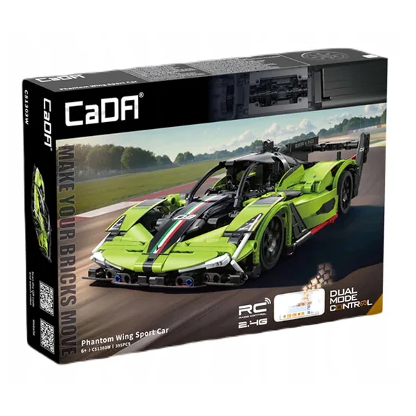 CaDA - Construction Set Toys - Phantom Wing Sport Car - Green - 6 Years - STEM Learning