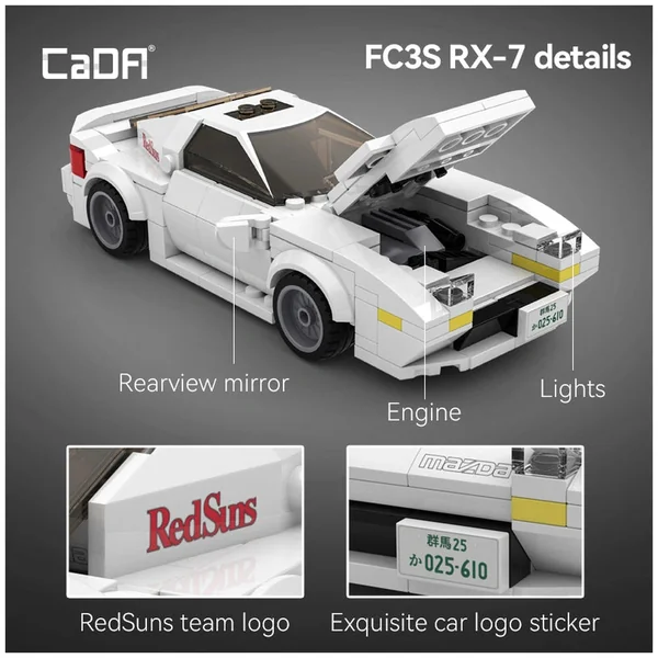 CaDA - Initial D Mazda RX-7 FC3S C55012W White - Construction Set Toys
