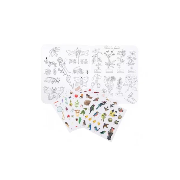 Cahier de coloriage et stickers Le botaniste Le Jardin du Moulin - Moulin Roty