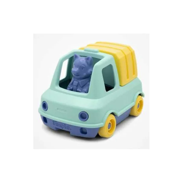 Camion Poubelle de Mr Renard Turquoise - Simple - Jouet enfant 1 à 4 ans