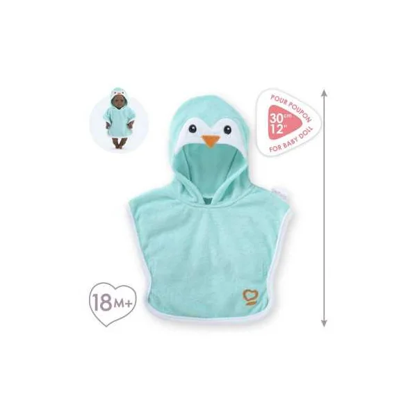 Cape de bain Pingouin pour poupée - Corolle - Poupon 30 cm