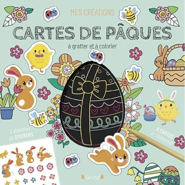 CARTES DE PAQUES A GRATTER ET A COLORIER