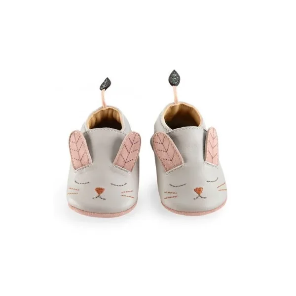 Chaussons cuir lapin gris Après la pluie 18/24 m - Moulin Roty