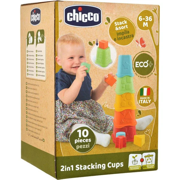 CHICCO Gobelets empilables colorés Eco+ 6m+