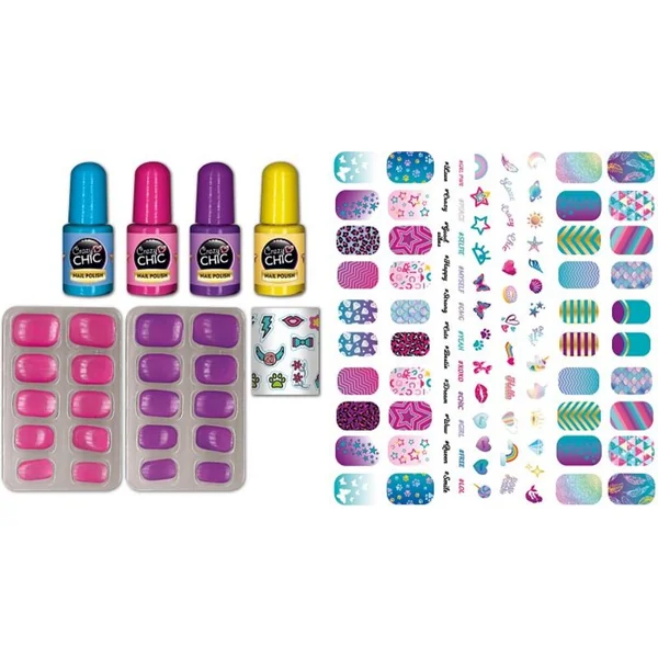 Clementoni Crazy CHIC - Ensemble de vernis à ongles brillants dans le noir