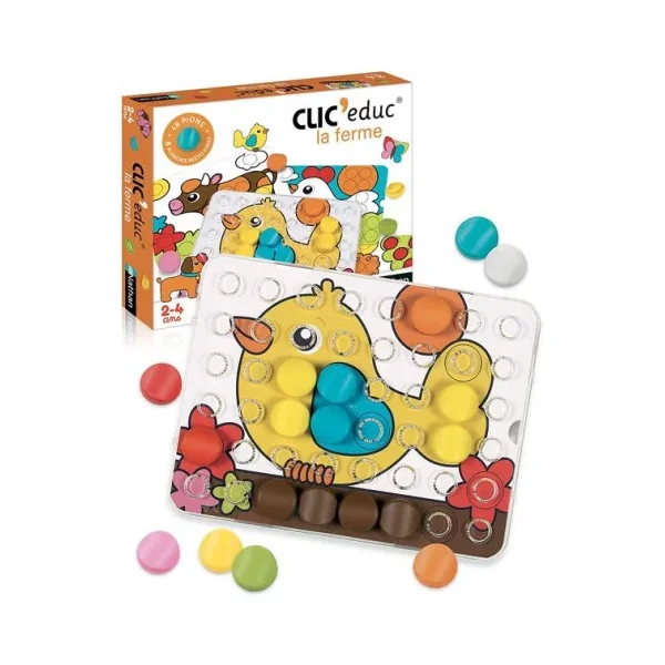 Clic Educ Ferme Nathan - Jeu de Mosaïque et Couleurs dès 2 ans