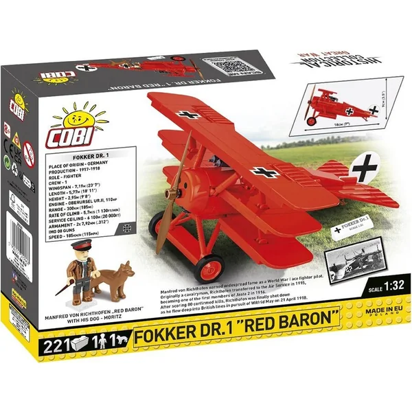 Cobi Great War Fokker Dr. I Baron Rouge, 1:32, 206 p, 1 f