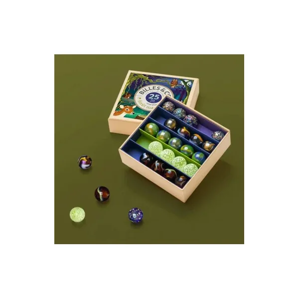 Coffret 25 Billes Forêt Magique Billes & Co | Jeu de billes
