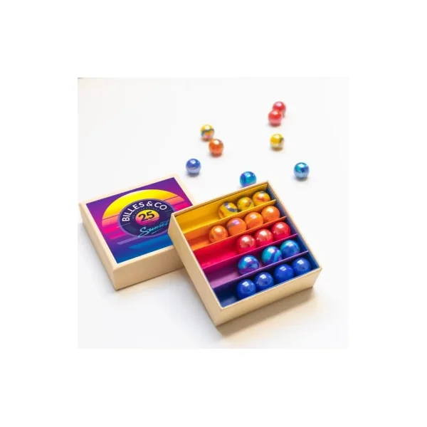 Coffret 25 Billes Sunset Billes & Co | Jeu de Billes Coloré